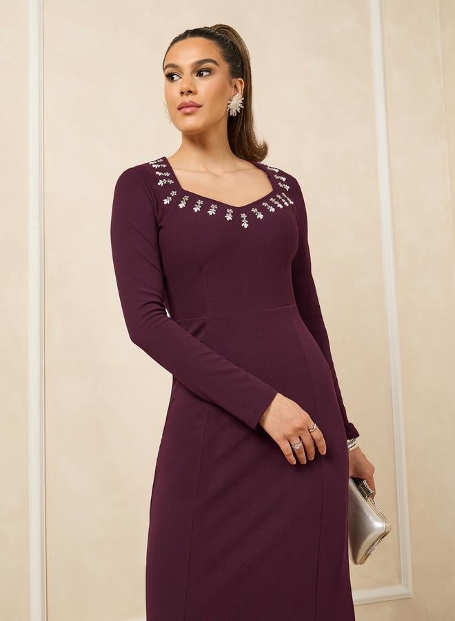 Styli Embellished Column Dress  - Image 3