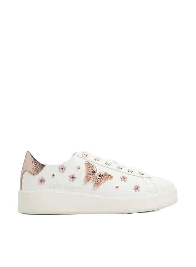 Springkiss Ladies White Low Top Sneaker