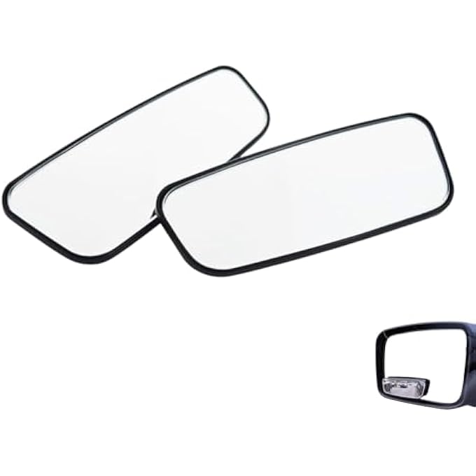 ريحني مرآة خلفية للسيارة من النقطة العمياء، زجاج عالي التردد، عدسة محدبة بدون إطار قابلة للتعديل، مرآة خارجية واسعة الزاوية لجميع سيارات يونيفرسال تصميم سيارة StickOn - Image 1