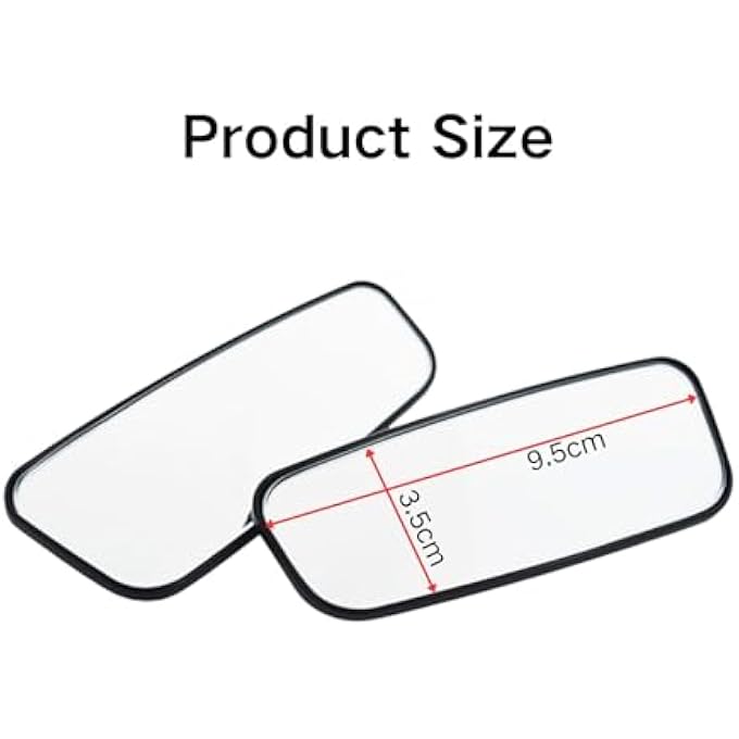 ريحني مرآة خلفية للسيارة من النقطة العمياء، زجاج عالي التردد، عدسة محدبة بدون إطار قابلة للتعديل، مرآة خارجية واسعة الزاوية لجميع سيارات يونيفرسال تصميم سيارة StickOn - Image 4