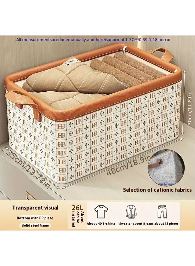 منظم الملابس القابل للطي مع إطار فولاذي داعم مقاس إضافي كبير 48x35x30 سم - Image 1