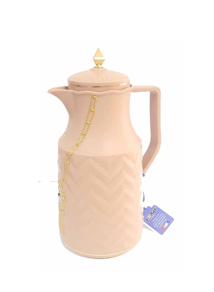 الجواهر ترمس للشاي أو القهوة – قارورة معزّلة أكريليك سعة 1 لتر بتصميم قلادة تراثي - Image 4