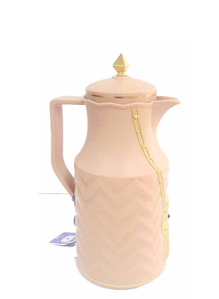 الجواهر ترمس للشاي أو القهوة – قارورة معزّلة أكريليك سعة 1 لتر بتصميم قلادة تراثي - Image 3