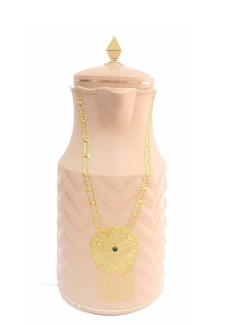 الجواهر ترمس للشاي أو القهوة – قارورة معزّلة أكريليك سعة 1 لتر بتصميم قلادة تراثي - Image 2