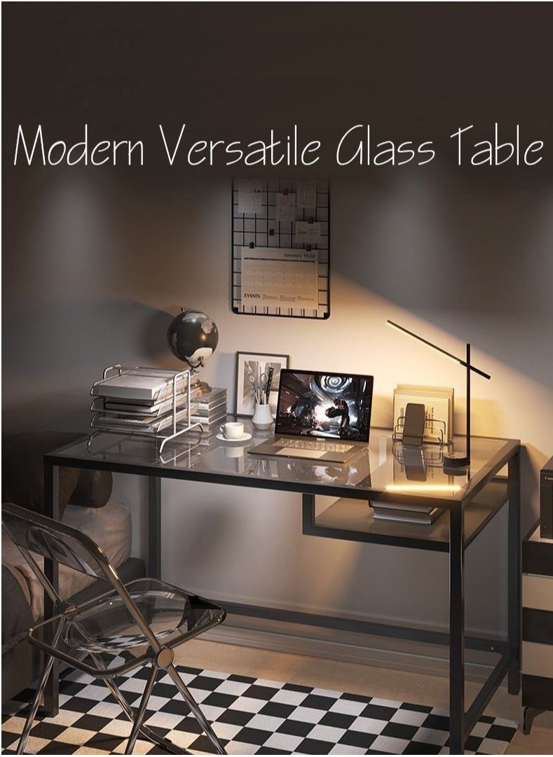 Enjoylifeme - Modern Multifunctional Glass Entryway Table, Laptop Table, Black Tempered Glass Dresser for Bedroom, Living Room, Hallway - Image 1