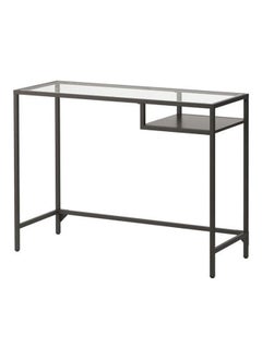 Enjoylifeme Modern Multifunctional Glass Entryway Table, Laptop Table, Black Tempered Glass Dresser for Bedroom, Living Room, Hallway  - Image 1