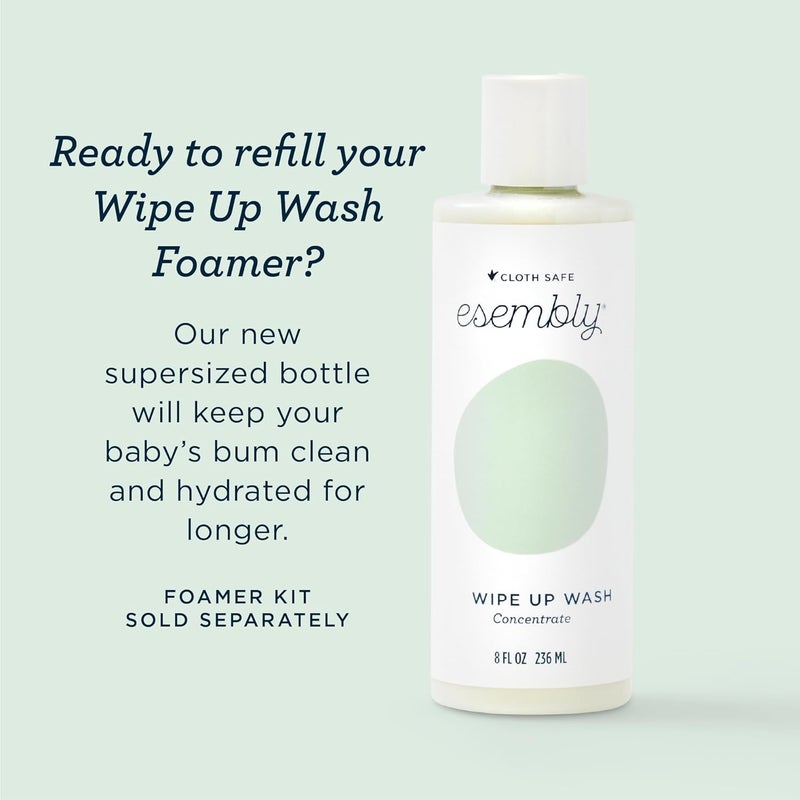 Esembly Wipe Up Wash Refill, Organic No-Rinse Foaming Wipes Solution, Natural Baby Wipe Solution for Reusable Wipes, Concentrate Refill Only, 8oz Bottle - Image 2