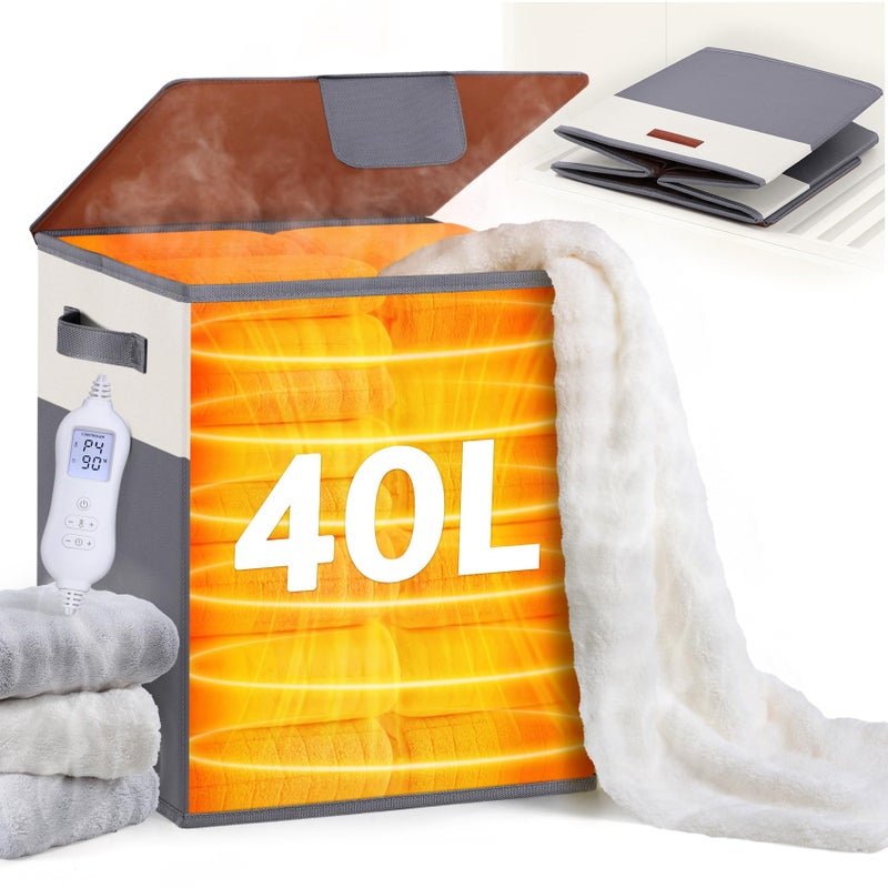 Leroci Foldable Towel Warmer 40L Large Capacity for Oversized Towels, Robes & Blankets, Fast Heating with 4 Modes, Auto Shut-Off, Gift Box - Image 1
