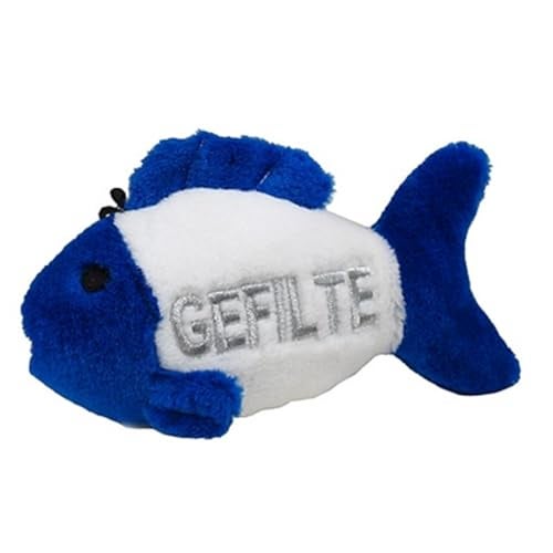Multipet Gefilte Fish 4.5" Dog Toy, White/Blue - Image 3