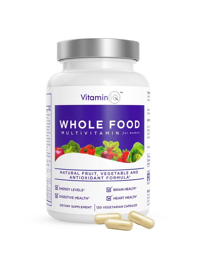 VitaminIQ Multivitamin for Women (120 Vegetarian Capsules) Whole Food Vitamin with Essential Nutrients, Natural Calcium, Magnesium, Selenium, Zinc, Biotin, Vitamin A, B6, C, D3, E, K and More - Image 1