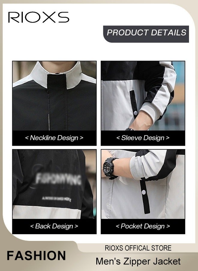 ريوكس تصميم أنيق لطوق رفع وسحابة كاملة والأصداف والحاشية للحصول على جيوب جانبية ملائمة أكثر ملاءمة لتخزين الأشياء الشخصية بشكل ملائم سترات ذات تصميم كلاسيكي للربيع والخريف والشتاء، مثالية للملابس غير الرسمية، الأعمال، المواعيد والحفلات أو الأنشطة الخارجية مثل التنزه، التنزه، الركض، ركوب الدراجات، الجولف، السفر وهلم جرا. - Image 4