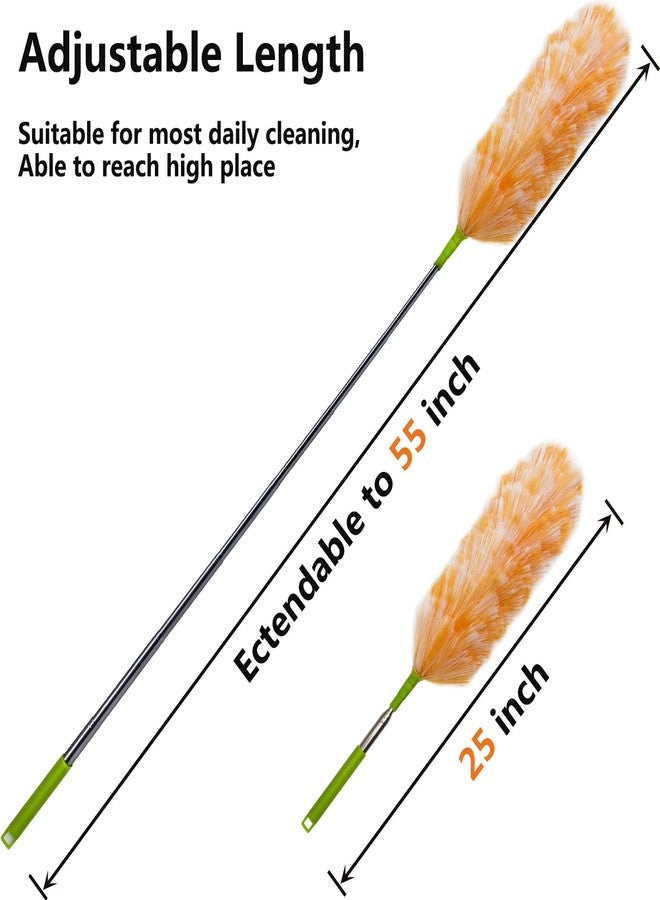 BAIDOON 4 Pack Washable Electrostatic Duster, Extendable Pole 25" to 55", Feather Duster for Cleaning, Electrostatic Feather Duster - Image 3