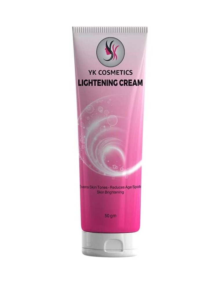 YK Skin whitening cream works to lighten dark places and sensitive areas. Unitone skin and remove dark spots. It stimulates collagen of the skin. - 50 gm