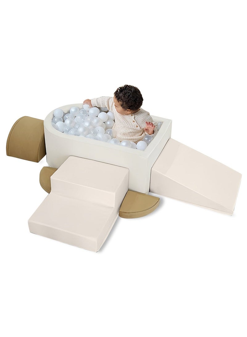 MaBaby Toddler Climbing Toys Soft Foam Play Set with Ball Pit (6-Piece) – Montessori Early Education Indoor Active Play Equipment for Baby Gross Motor Skill Development, Safe Climb Crawl Blocks for Preschool Kids Playroom - Image 1