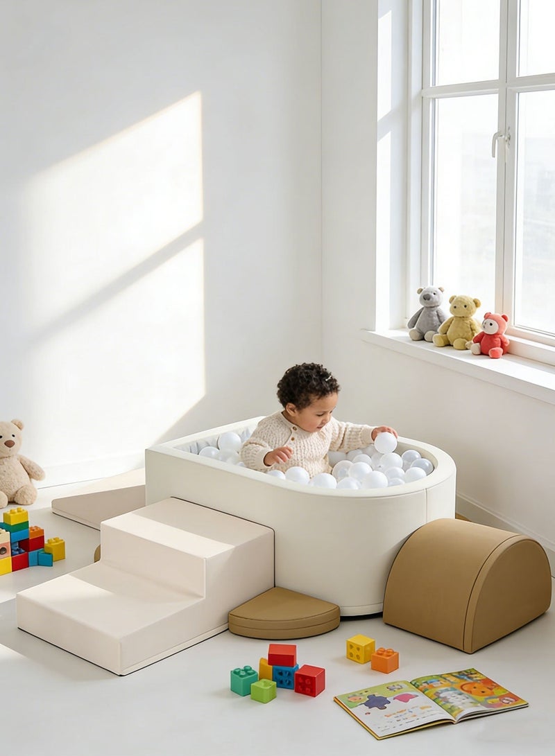 MaBaby Toddler Climbing Toys Soft Foam Play Set with Ball Pit (6-Piece) – Montessori Early Education Indoor Active Play Equipment for Baby Gross Motor Skill Development, Safe Climb Crawl Blocks for Preschool Kids Playroom - Image 2