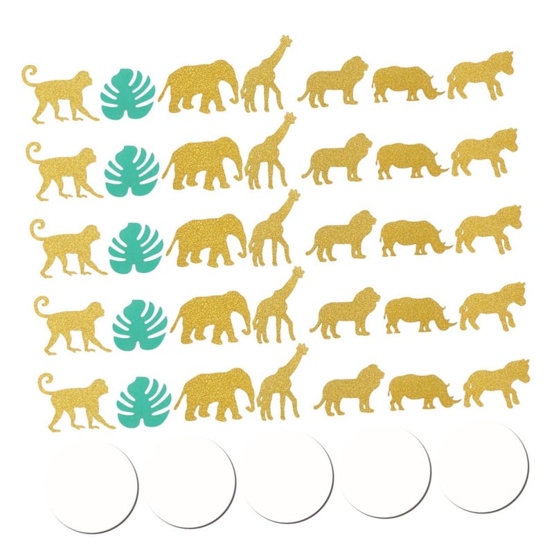 Monstera and Animal Paper Confetti 100 Pieces for Luau Birthday Wedding Decorations - Image 2