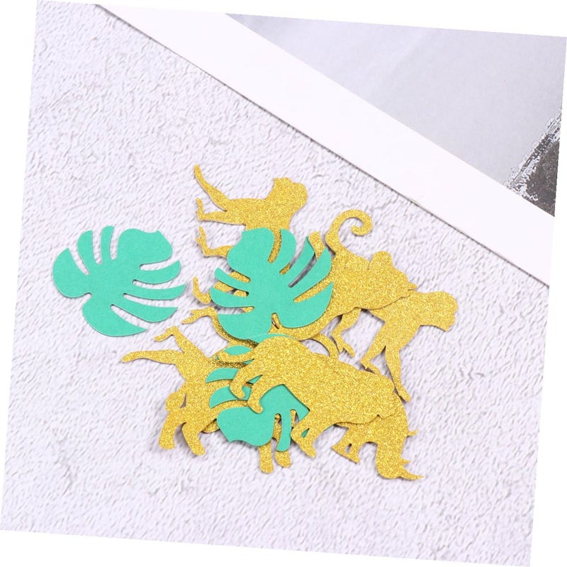 Monstera and Animal Paper Confetti 100 Pieces for Luau Birthday Wedding Decorations - Image 4
