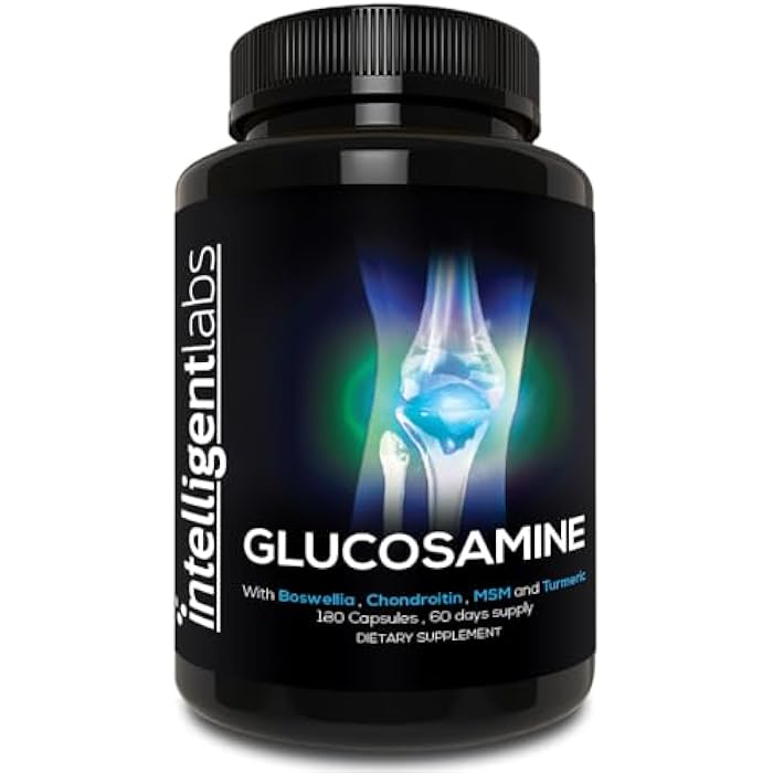 Intelligent Labs Glucosamine and Chondroitin High Strength Complex with MSM | 180 Capsules | Immune System Support | with Turmeric, Boswellia, and Quercetin Joint Care Supplements - Image 1
