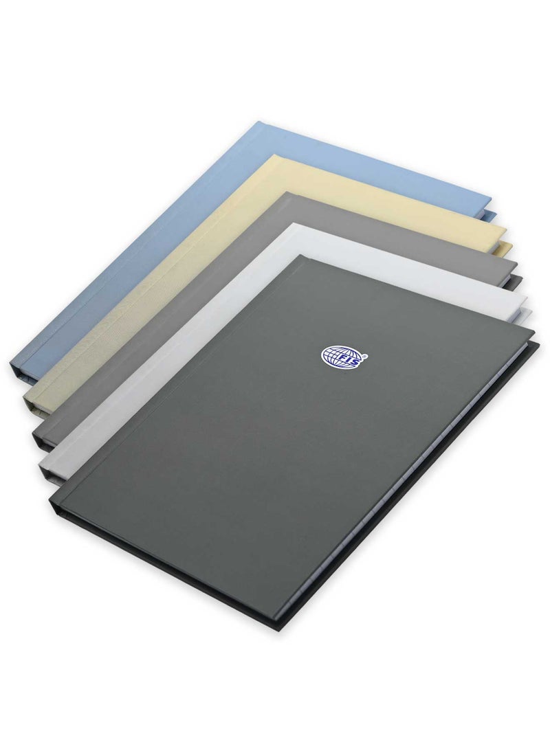 FIS FIS Pack of 5 Hard Cover Notebook A5 Single Line, 100Sheets, Assorted  5 Colors -FSNBA5SL100AST  - Image 1
