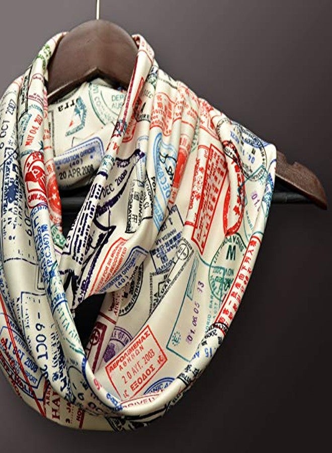 Universal Zone Traveler Scarf, Infinity Scarf with Passport Stamps, Flight Attendant Gift, Travel Agent Gift - Image 4
