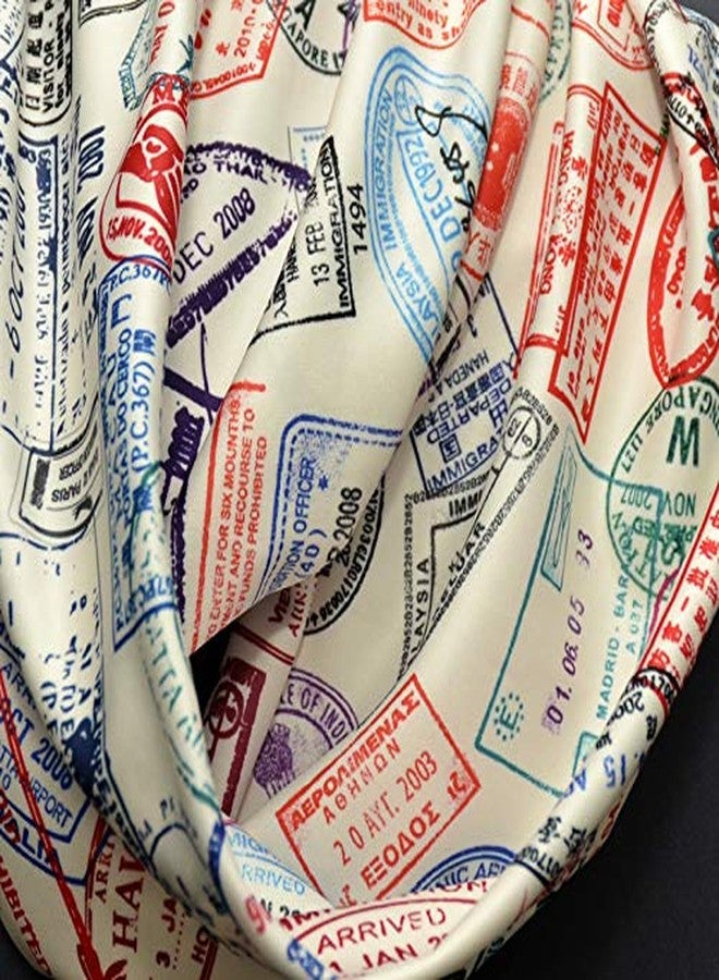 Universal Zone Traveler Scarf, Infinity Scarf with Passport Stamps, Flight Attendant Gift, Travel Agent Gift - Image 2