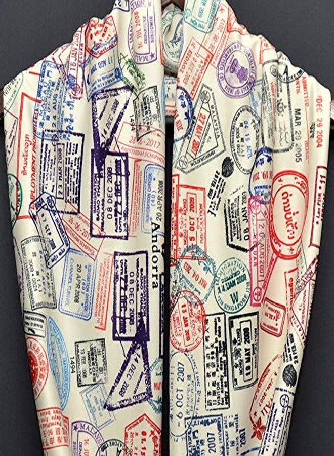 Universal Zone Traveler Scarf, Infinity Scarf with Passport Stamps, Flight Attendant Gift, Travel Agent Gift - Image 3