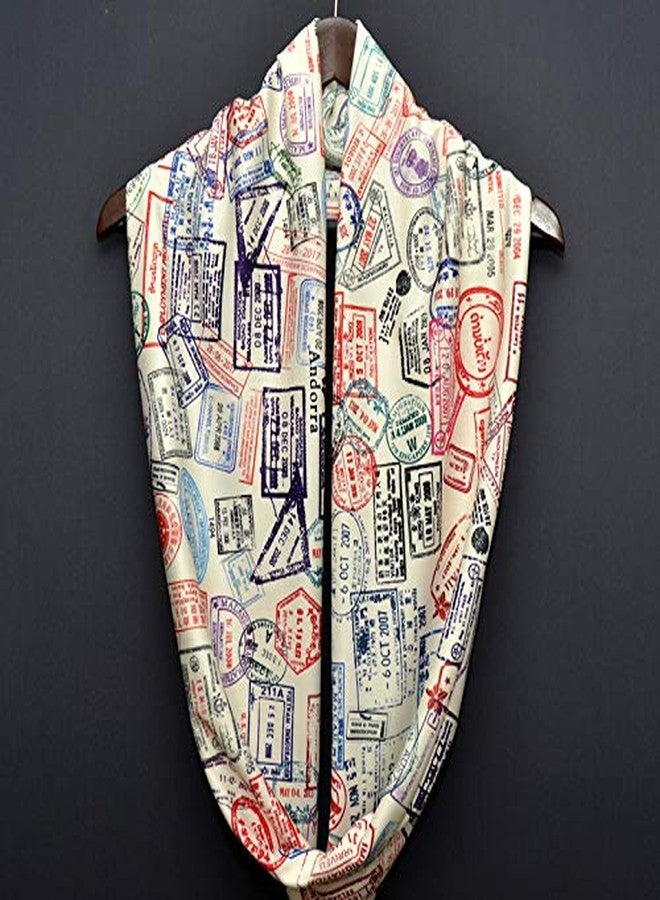 Universal Zone Traveler Scarf, Infinity Scarf with Passport Stamps, Flight Attendant Gift, Travel Agent Gift - Image 5