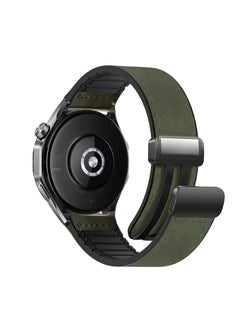 KENSUO 22mm Leather Watch Strap Compatible with Huawei GT5 46mm GT4 46mm/GT3 46mm/GT3 Pro/Watch 3/GT2e/GT2 pro/GT5 pro/GT2 42mm 46mm Replacement Strap Green  - Image 1