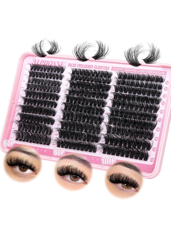 alphonse Fluffy Lash Clusters Thick Volume Lash Extension 10-18mm Cluster Eyelash Extensions DIY Individual Lashes Wispy at Home Pestañas Pelo a Pelo by ALPHONSE (60D+80D+100D, 300pcs) - Image 1