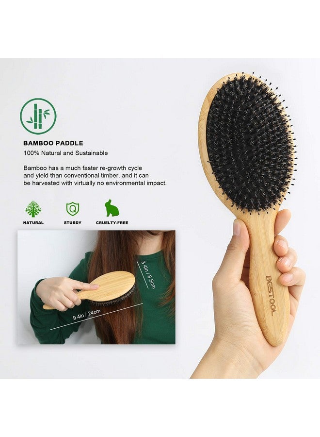 BESTOOL Hair Brush, Boar & Nylon Bristle Brush for Women men Kid, Oval Brush for Wet/Dry Hair Smoothing Massaging Detangling, Enhance Shine & Health - Image 3