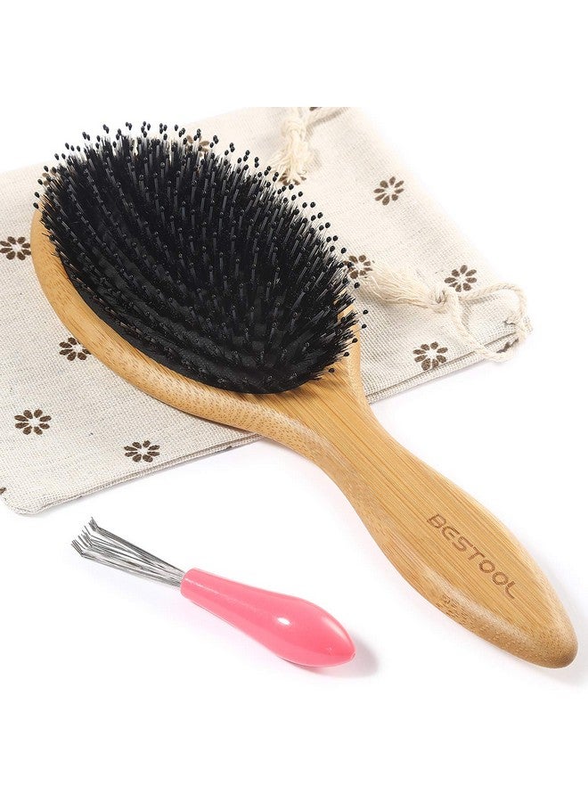 BESTOOL Hair Brush, Boar & Nylon Bristle Brush for Women men Kid, Oval Brush for Wet/Dry Hair Smoothing Massaging Detangling, Enhance Shine & Health - Image 1