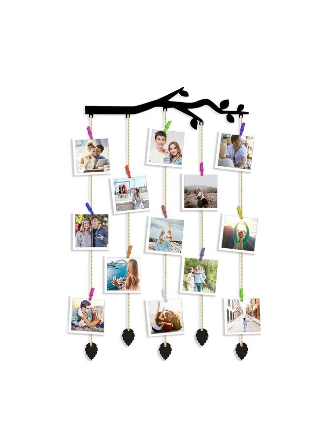 Art Street Branch Shape MDF Photo Frame Collage/Hanging Photo Frame Collage Mdf Plaque- Black - Size - 18.5 x 32 inchs - Image 3