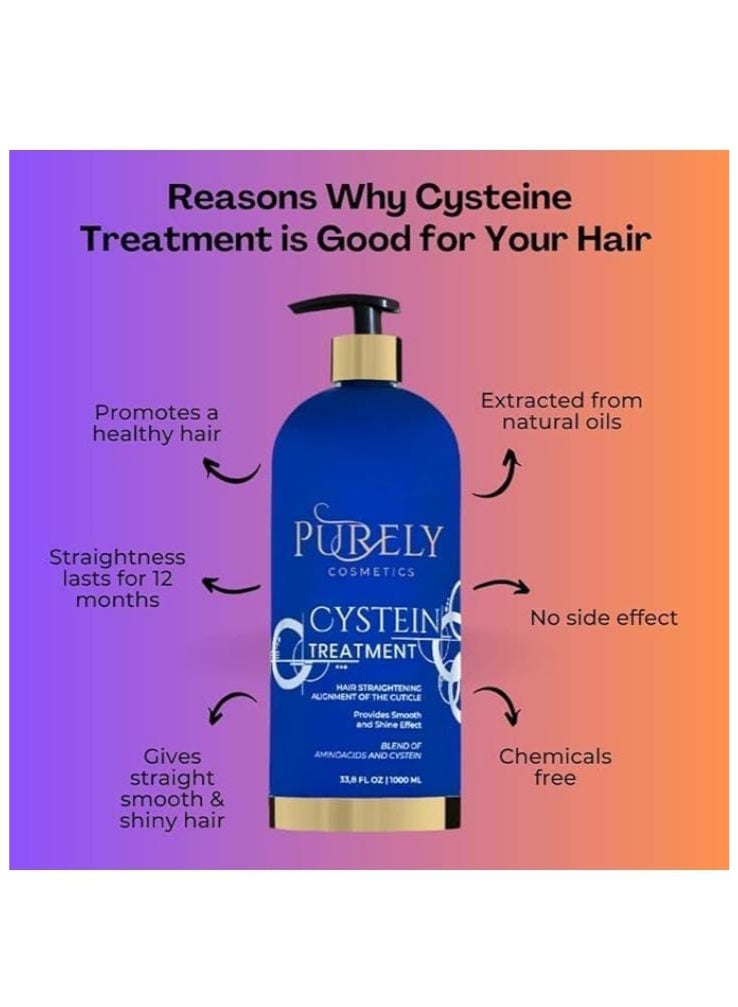 PURELY COSMETICS Purely Cysteine Treatment Straightening Treatment for Damaged Curly & Frizzy Hair, Formaldehyde Free, 100% Safe Hair Types 1000ml - Image 4