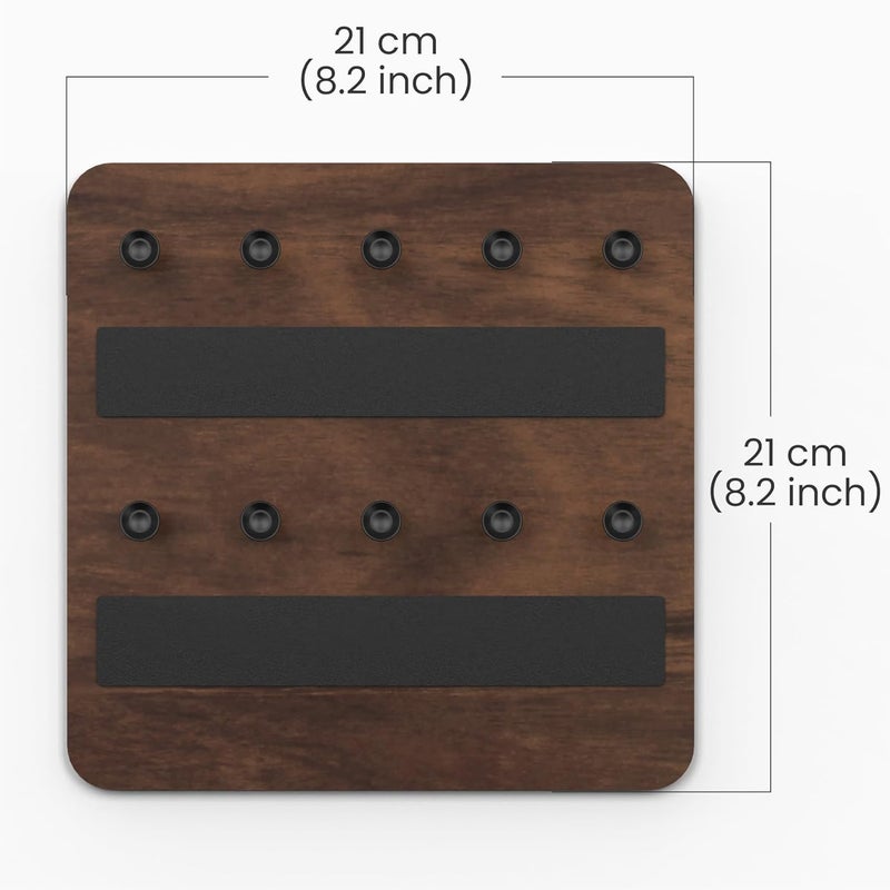 BLUEWUD Stuart Engineered Wood Wall Mounted Decor Key Holder Hanger with 10 Knobs for Bedroom Study Living Room Home Furniture (Brown Maple) - Image 4