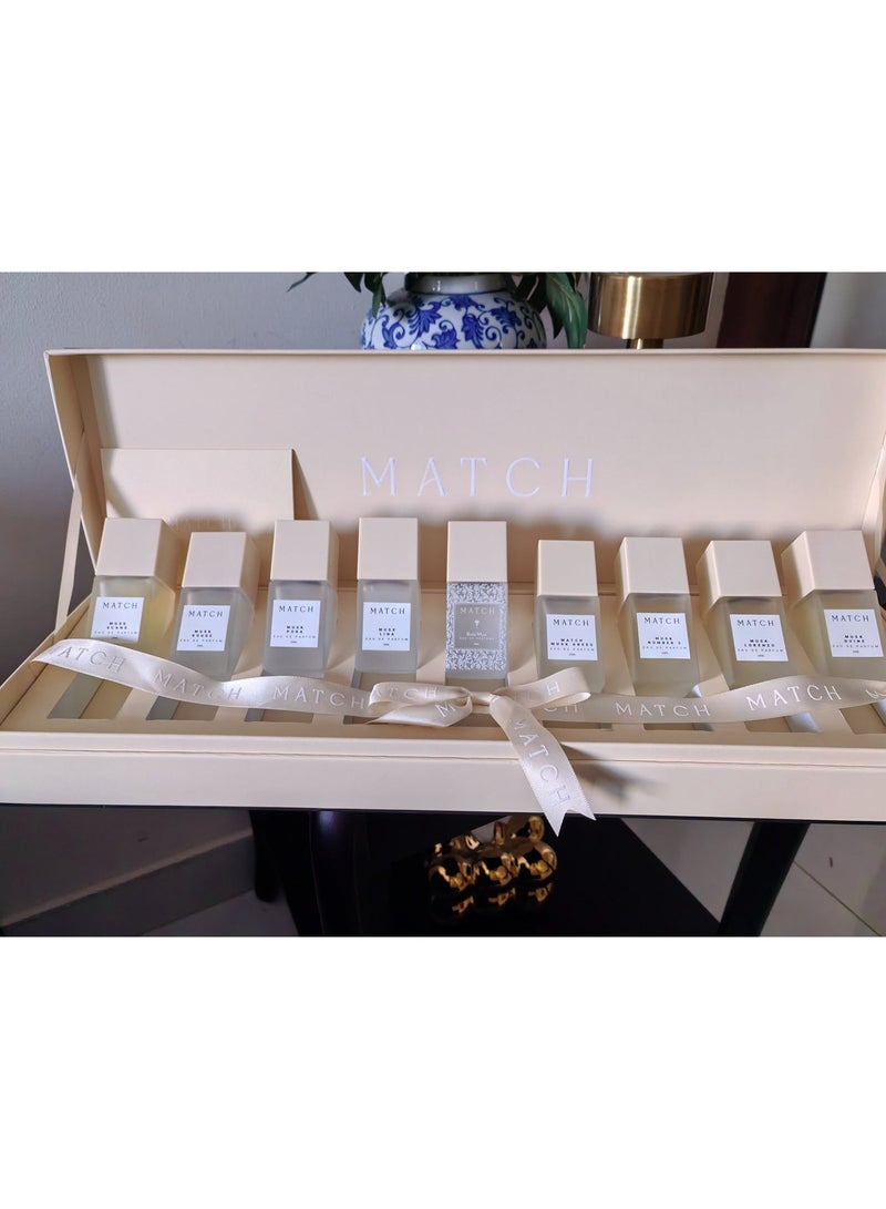 Match Perfume - Musk Collection 9*20ML for each (Musk Dvine,Musk Lorenzo ,Musk Number 5, Musk Greece, Birdal Musk ,Musk Lina,Musk Pora,Musk Rouge,Musk Scand) - Image 1