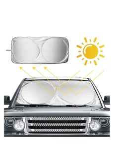 Car Windshield Sun Shade, Front Window Sunshades Foldable Shade Blocks UV Rays Visor Protector Keep Vehicle Cooler Reflector Universal size for Guard Hood