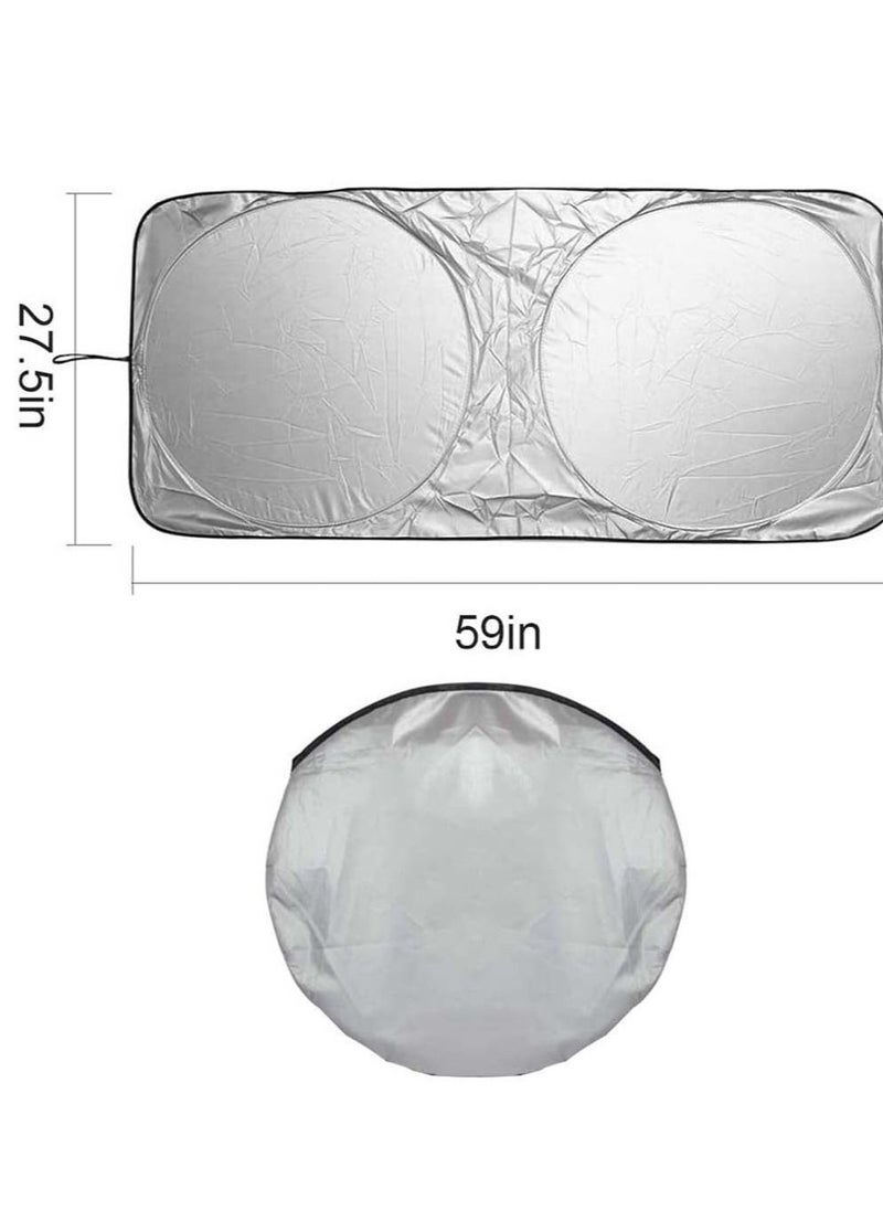 Y&D - Car Windshield Sun Shade, Front Window Sunshades Foldable Shade Blocks UV Rays Visor Protector Keep Vehicle Cooler Reflector Universal size for Guard Hood - Image 1