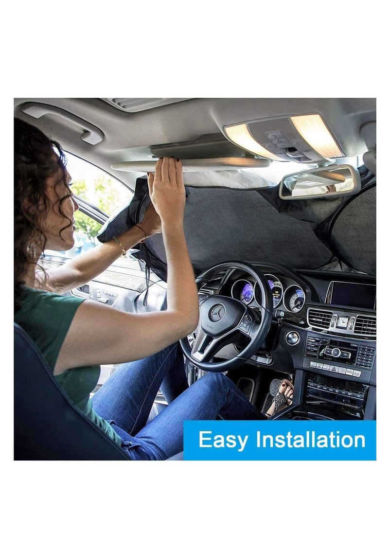 Y&D - Car Windshield Sun Shade, Front Window Sunshades Foldable Shade Blocks UV Rays Visor Protector Keep Vehicle Cooler Reflector Universal size for Guard Hood - Image 1