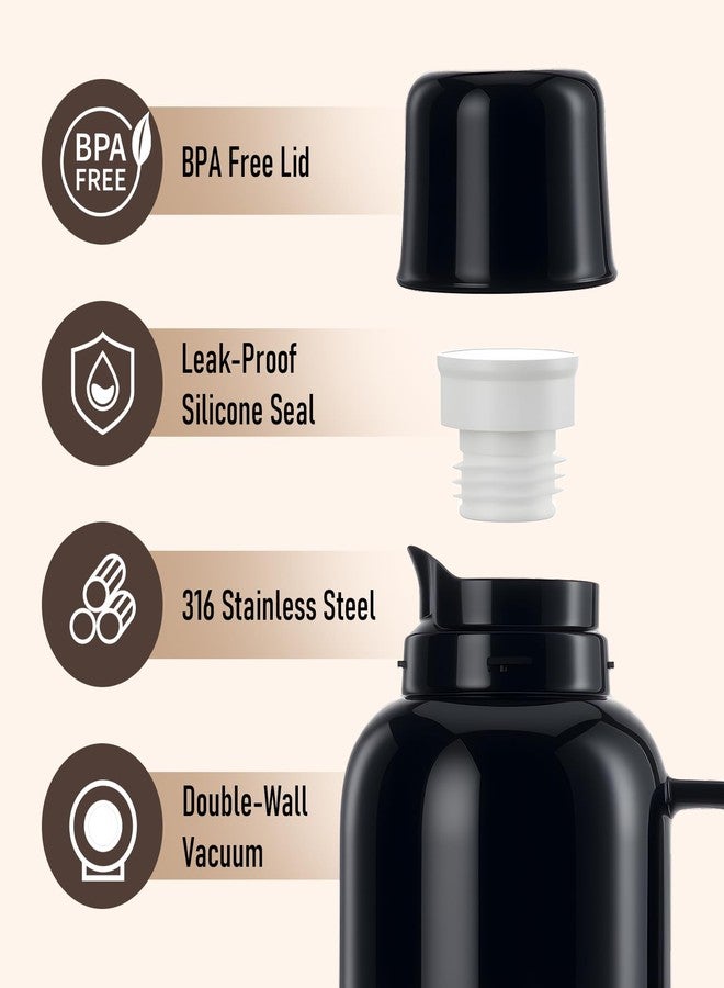 PARACITY 54oz/1600ml Thermal Carafes for keeping hot, Insulated Stainless Steel Coffee Carafe Double Walled Vacuum Thermal Pot for Coffee & Tea, Home & Office - Image 4