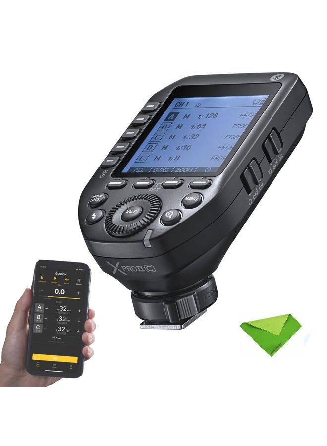 Eachshot Godox XProII XProII-C XProIIC Flash Trigger for Canon, Godox Flash Wireless Transmitter TTL 2.4G HSS 1/8000S Bluetooth Connection, Large Screen Trigger for Canon EOS Cameras(XPro XPro-C Upgraded) - Image 1