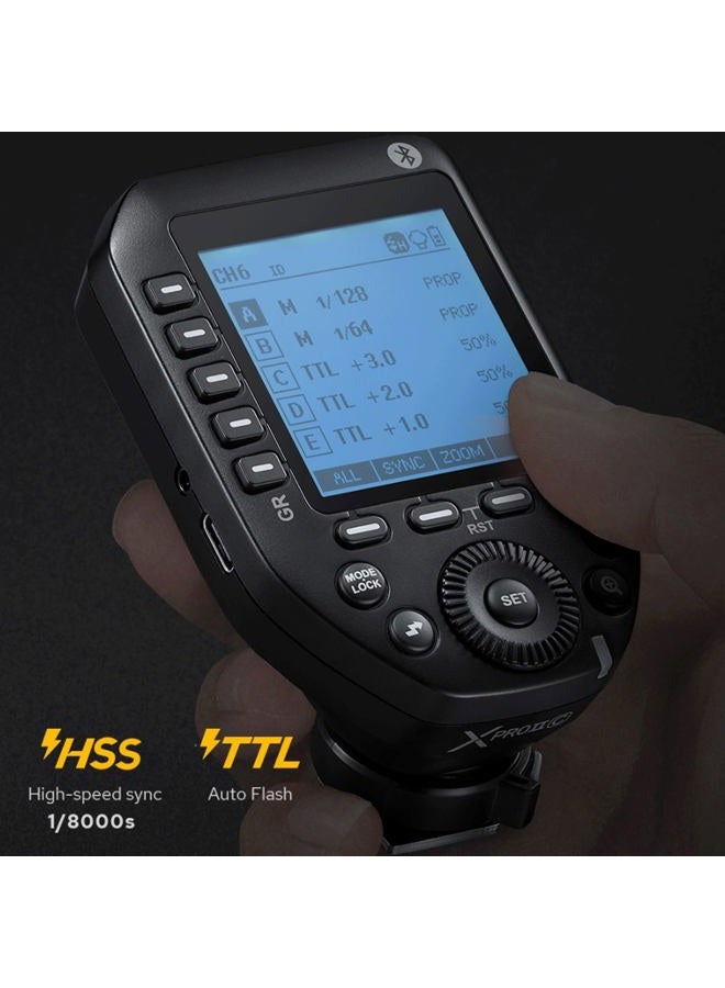 Eachshot Godox XProII XProII-C XProIIC Flash Trigger for Canon, Godox Flash Wireless Transmitter TTL 2.4G HSS 1/8000S Bluetooth Connection, Large Screen Trigger for Canon EOS Cameras(XPro XPro-C Upgraded) - Image 2