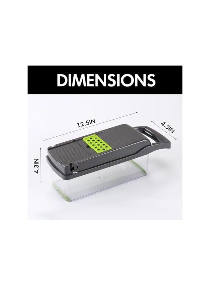 erorex Vegetable/Onion Chopper，Cambom Veggie Chopper with 8 Blades Multifunctional 13 in 1 Food Chopper Kitchen Gadgets Vegetable Slicer Dicer Cutter Carrot and Garlic Chopper With Container - Image 5