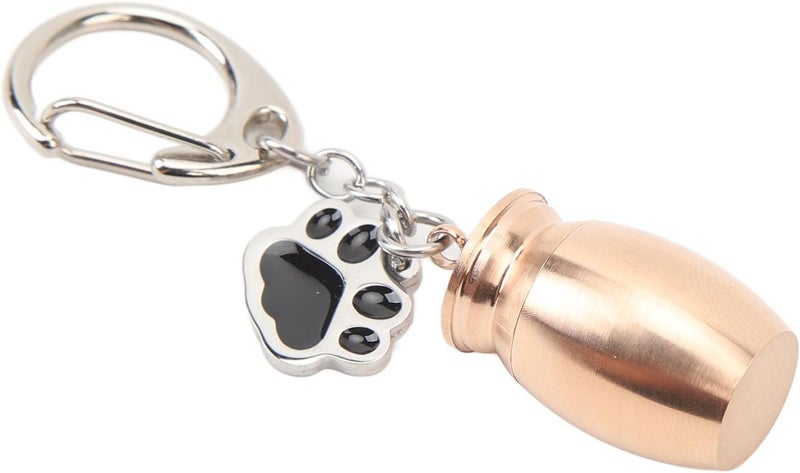 RiToEasysports Pet Urns Keychain, Stainless Steel Dog Ashes Memorial Keepsake with Print Design, for Storing Pet Ashes Hair Nails Travel Companion (Rose Gold) - Image 5