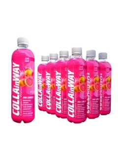 COLLAinWay Collagen Drink 8000mg Pink Lemonade - Zero Sugar , Biotin, Hyaluronic Acid, L-Glutathione, Vitamin D - Support Hair, Skin, Nail & Bone Health, Anti-Aging Hydrating Beauty Beverage Pack of 12