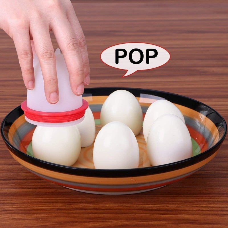 SOCATHEY SOCATHEY Silicone Egg Boiler NonStick Egg Poacher Cups ShellFree Hard and Soft Maker BPA Free Pack of 02  - Image 4