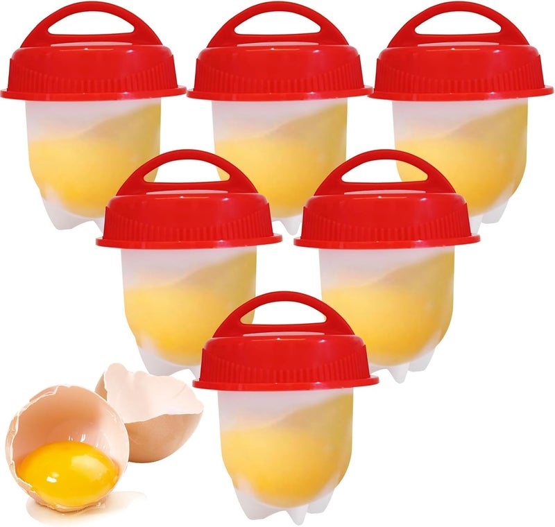 SOCATHEY SOCATHEY Silicone Egg Boiler NonStick Egg Poacher Cups ShellFree Hard and Soft Maker BPA Free Pack of 02  - Image 1