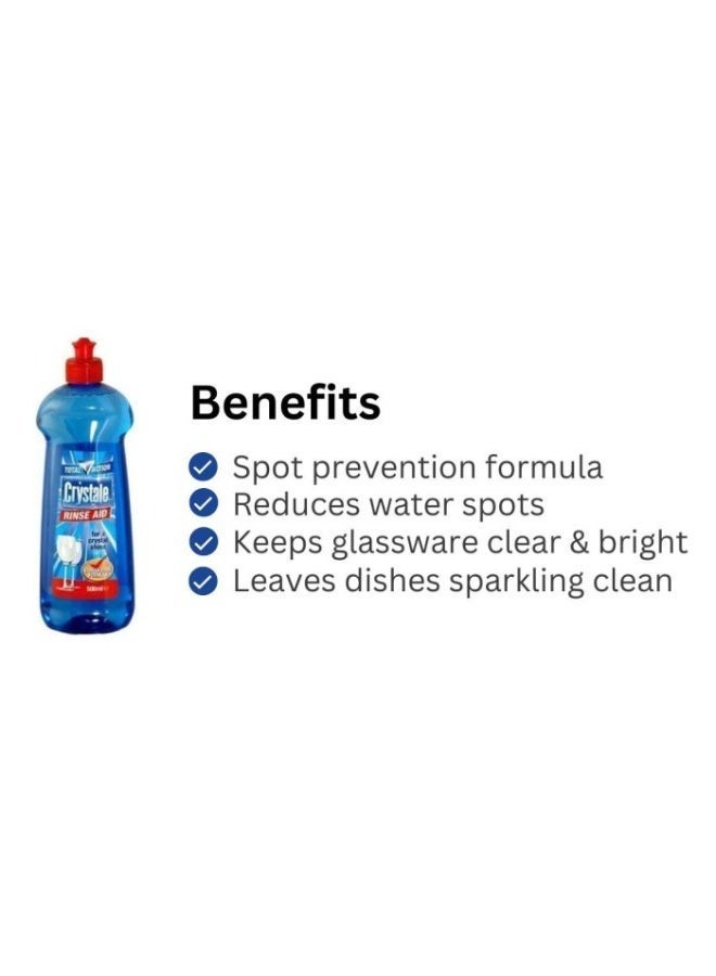 Crystale Dishwasher Rinse Aid for Crystal Shine - 500 ml Suitable for All Dishwashers - Image 2