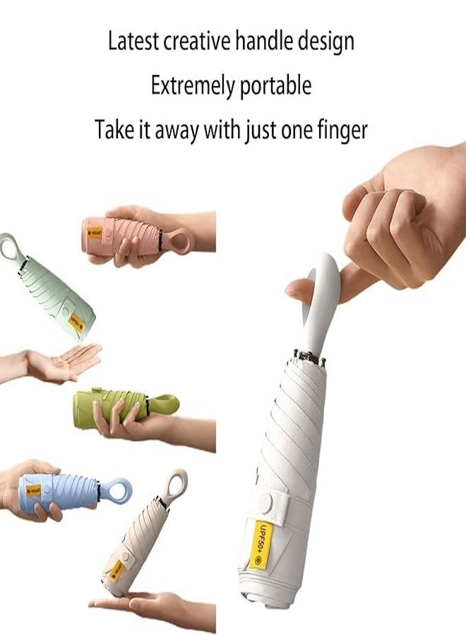 Zipron Mini Sun Travel Compact Folding Purse Umbrella with Ring Handle UPF 50 UV Protection 99.9 Percent Lightweight Small Backpack Size for Rain Sun Men Women Kids - Image 3