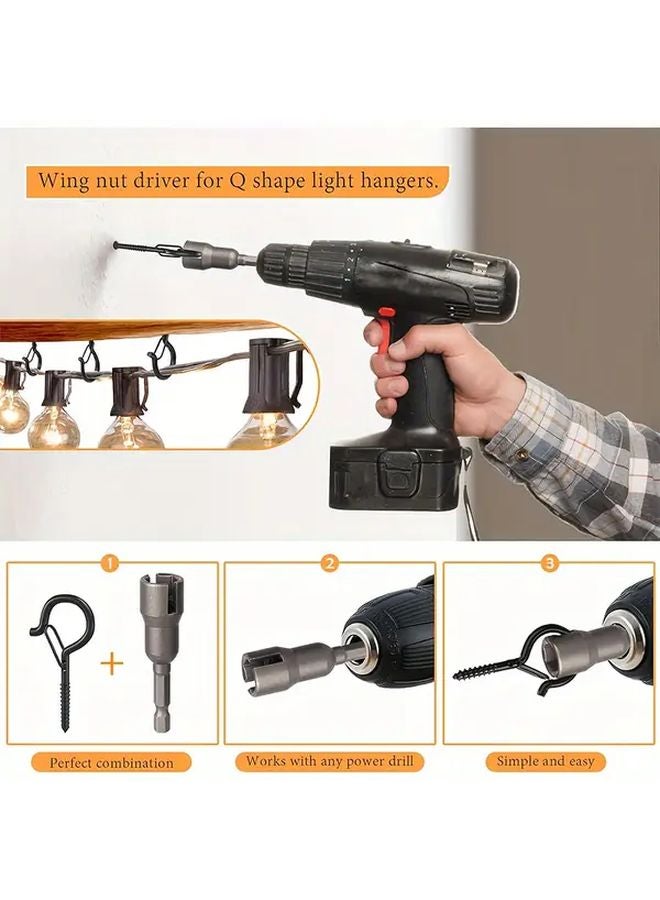 36 قطعة خطافات كأس سوداء ثقيلة 5.5 سم للاستخدام الخارجي لأضواء عيد الميلاد والنباتات والجرس الرياح - Image 5