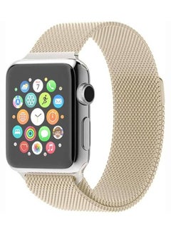 for Apple Watch Band 49mm 45mm 44mm 42mm Stainless Steel Metal Strap Milanese Loop Alloy Replacement for iWatch Series ultra/8/7/SE/6/5/4/3/2/1 Champagne Gold)